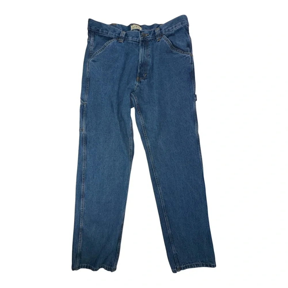 Blue Mountain Mens Carpenter Utility Jeans 36x34 Relaxed Fit Workwear Denim